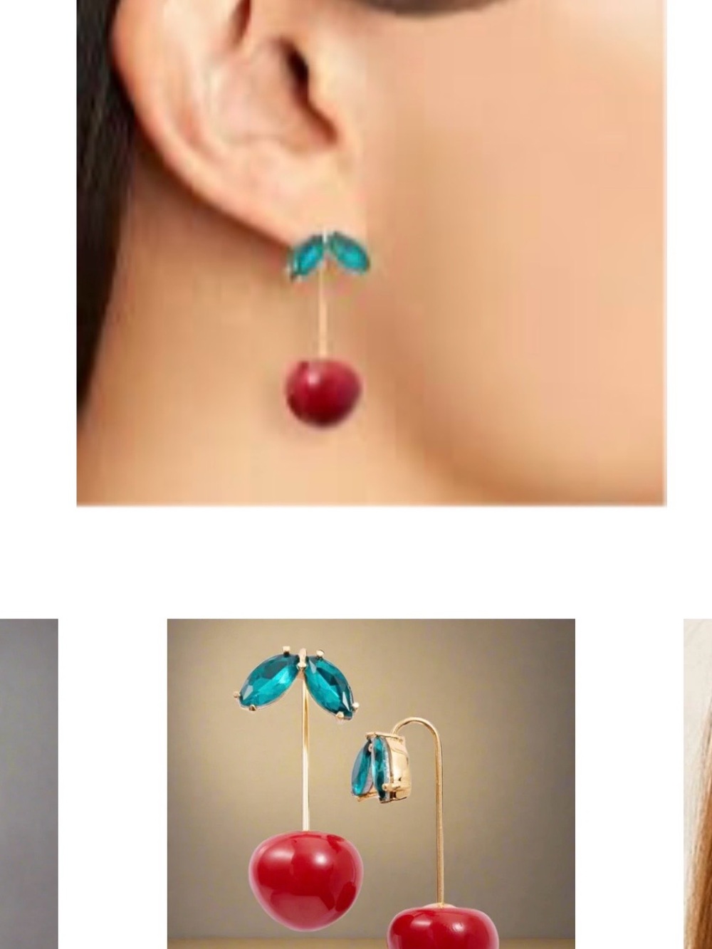 kate spade New York Mon Cherie Red Cherry Drop Earringsππ - Picture 4 of 5